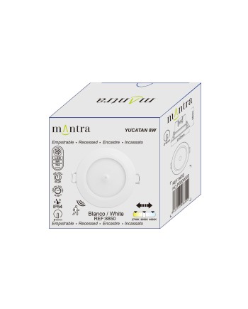 YUCATAN * EMPOTRABLE BLANCO LED IP54 - 8W - CCT - PIR SENSOR